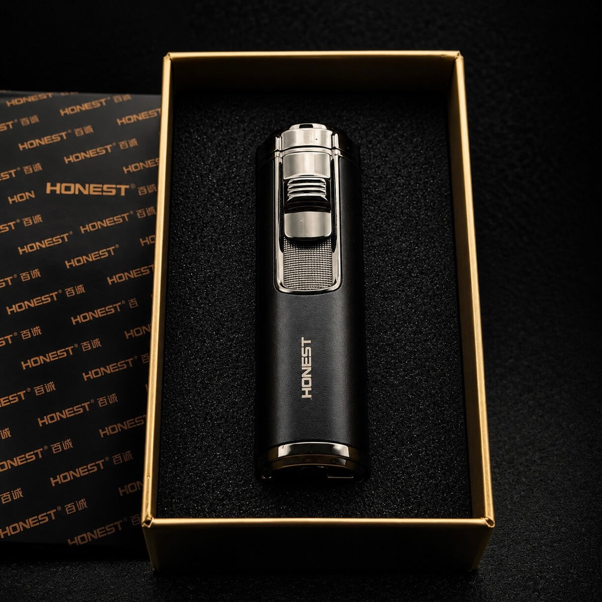 HONEST Noir Sovereign — Quad Jet Cigar Lighter