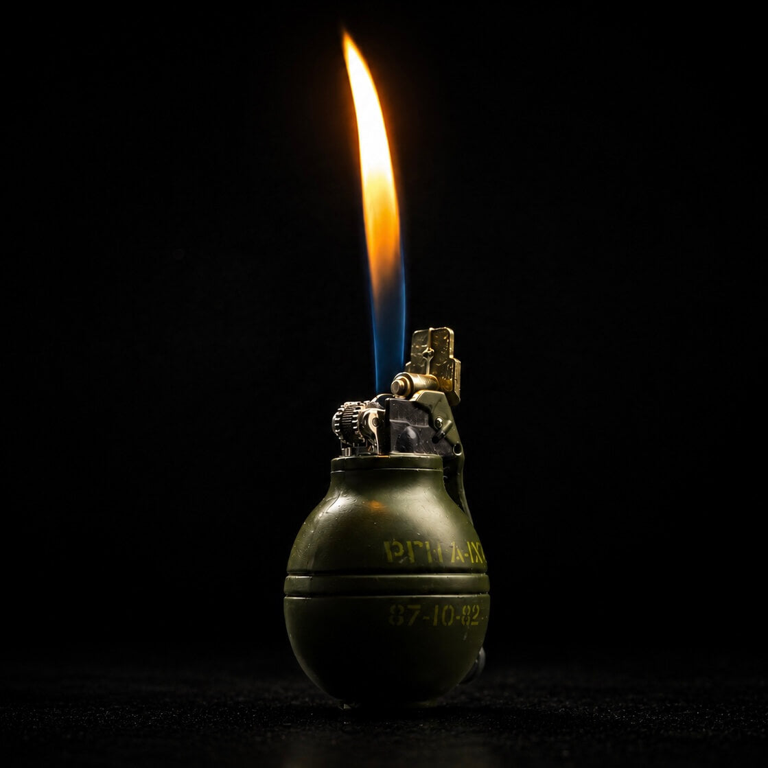 Military Grenade Keychain Lighter