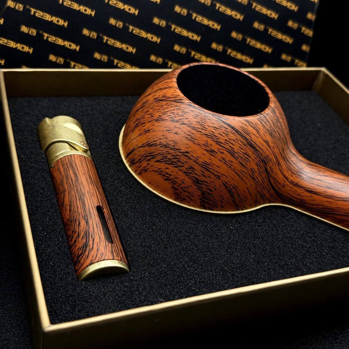HONEST Auric Ensemble — Lighter & Ashtray Gift Set