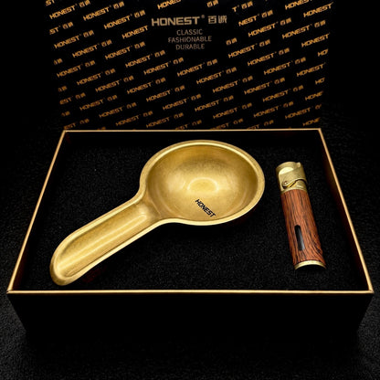 HONEST Auric Ensemble — Lighter & Ashtray Gift Set
