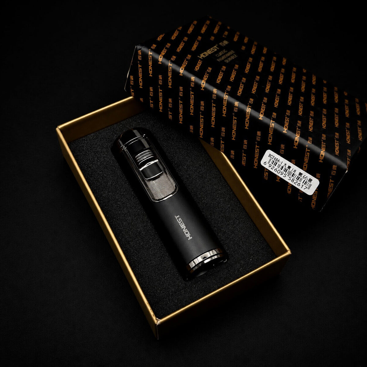 HONEST Noir Sovereign — Quad Jet Cigar Lighter